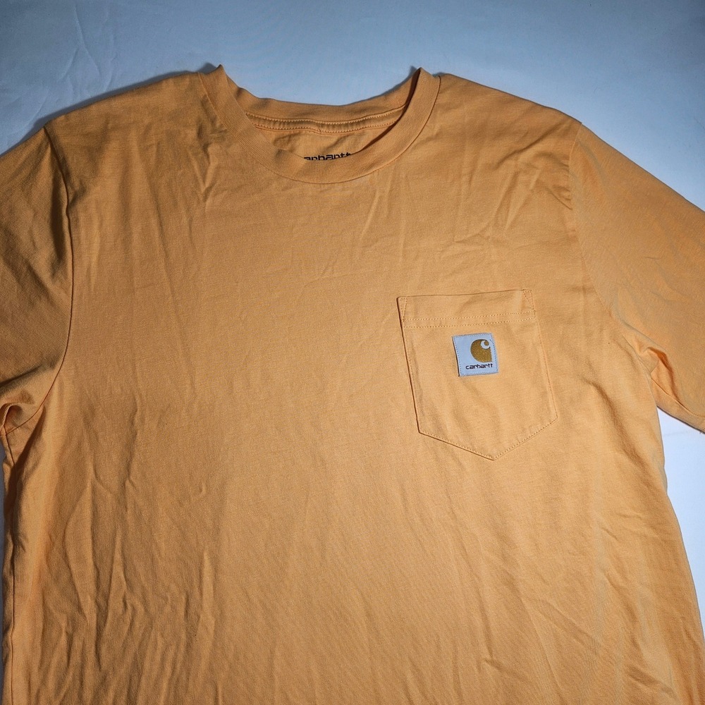 Carhartt WIP Mens Pocket T-Shirt Orange Short Sleeve Cotton Tee I022091 Small